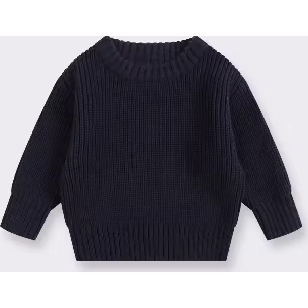 Boys Crewneck Knit Sweater, Navy