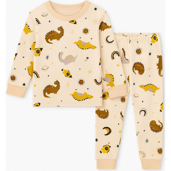 Kids 2 Piece Yellow Dinosaurs Pajamas