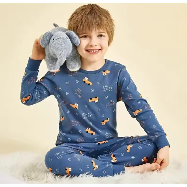 Kids 2 Piece Orange Cars Pajamas - Pajamas - 2