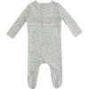 Smocked Floral Footie, Blue - Footie Pajamas - 1 - thumbnail