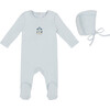 Mini Merry Lightblue Footie and Hat - Footie Pajamas - 1 - thumbnail