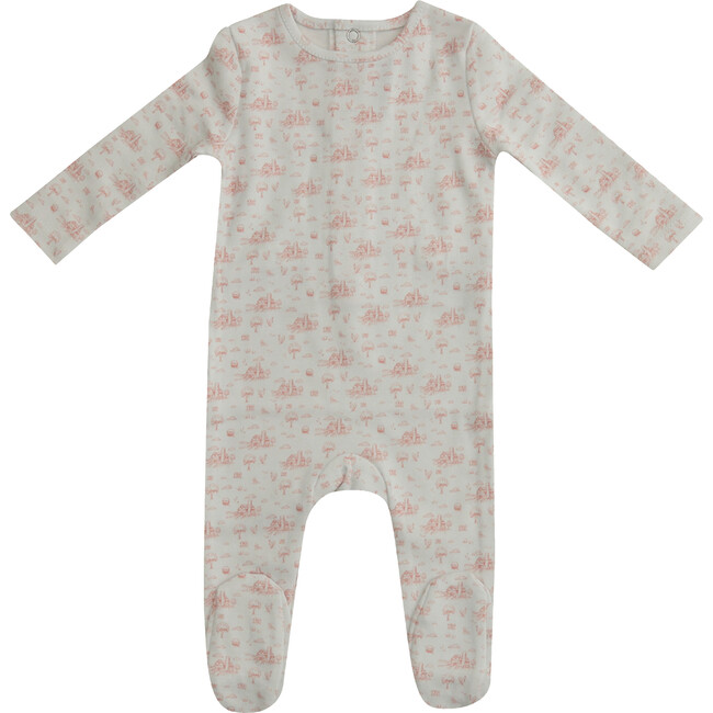 Farmhouse Print Footie, pink