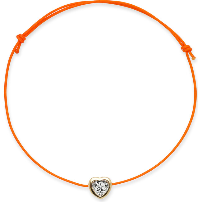 Kids Sparkle Heart Charm Bracelet, Orange