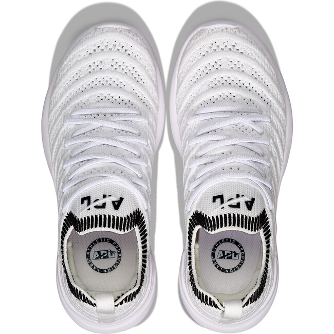 Youth Techloom Wave Sneakers, White & Ribbed Black - APL