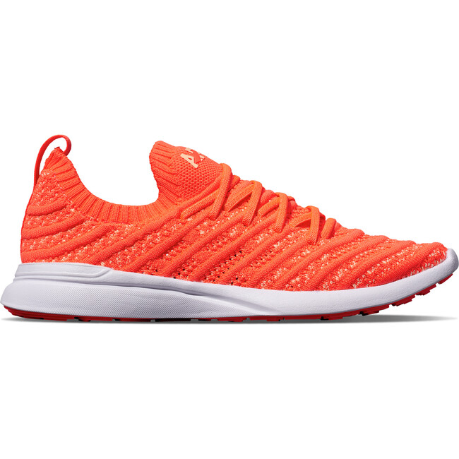 Youth Techloom Wave Sneakers, Impulse Red, Faded Peach & White - Sneakers - 1