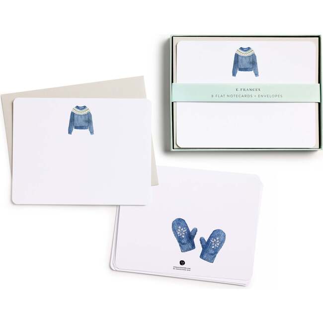 Set of 8 Flat Notecards, Sweater Weather - Paper Goods - 2