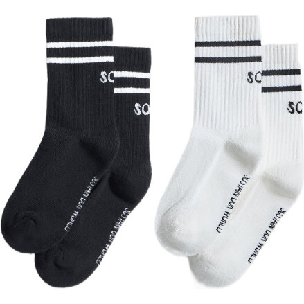 Two-Pack Of Striped Crew Socks, Black