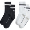 Two-Pack Of Striped Crew Socks, Black - Socks - 1 - thumbnail