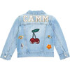Custom Cherry Denim Jacket, Light Wash - Denim Jackets - 1 - thumbnail