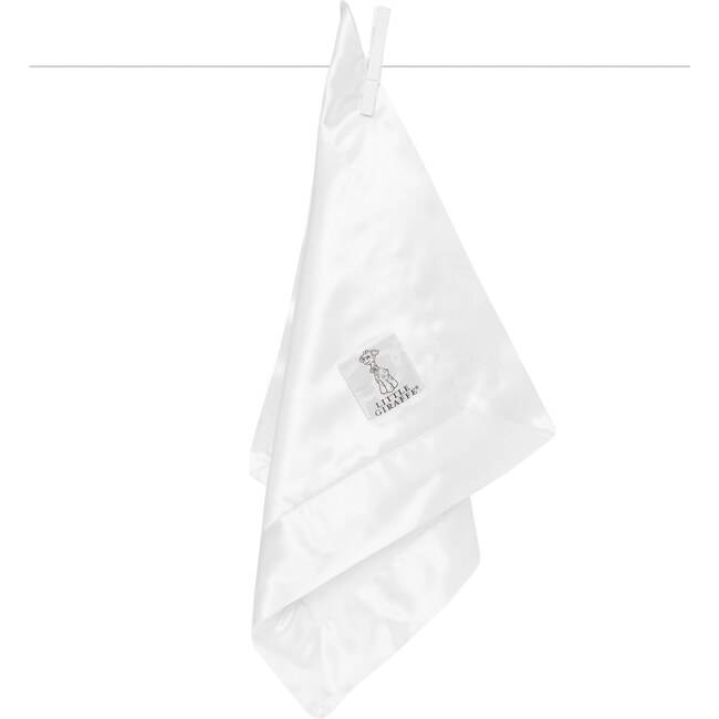 Mini Chenille Satin Blanket, White - Blankets - 1
