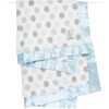 Luxe Dot Baby Blanket, Blue - Blankets - 1 - thumbnail