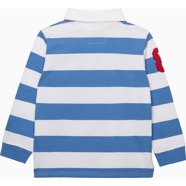 Nicholas Rugby Shirt, Blue And White Stripe