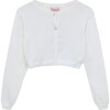 Sophie Cropped Cardigan, White - Cardigans - 1 - thumbnail