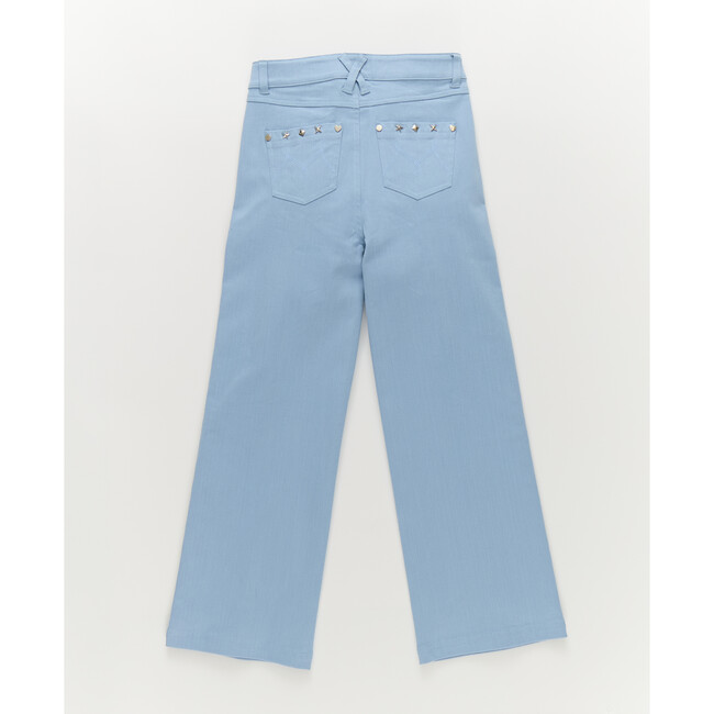 Girls Twill Stud Pant in Cloud Blue