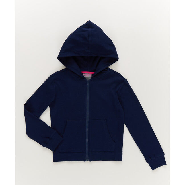 Girls Rib Hoodie in Navy