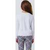 Girls Lettuce Edge Crew Neck Long Sleeve T-Shirt, White - T-Shirts - 2