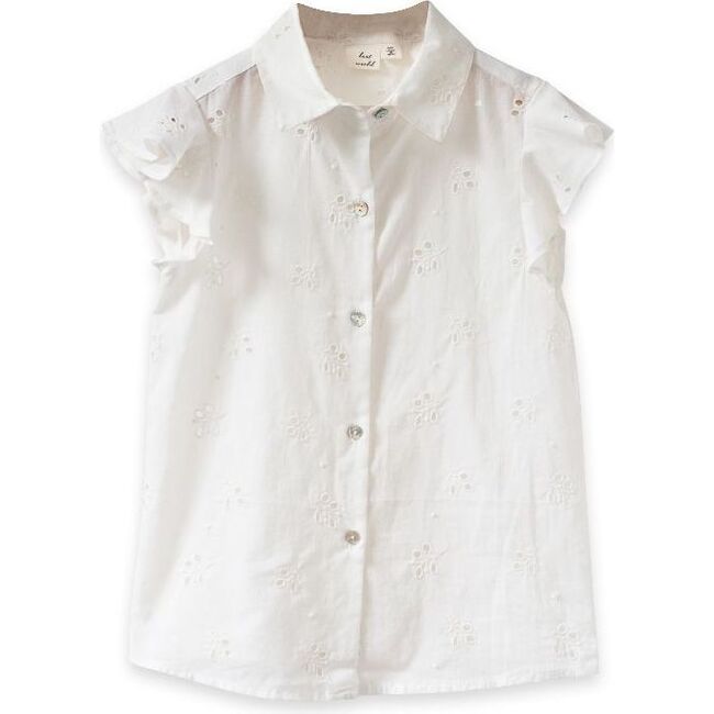 Lola Top, Offwhite Eyelet - Blouses - 1