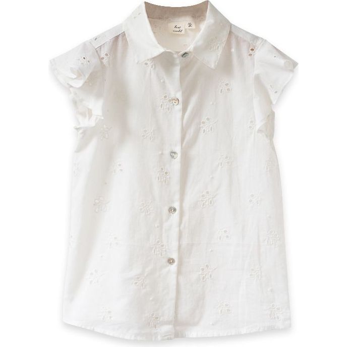 Lola Top, Offwhite Eyelet - Blouses - 1
