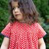 Toddler Amy dress with Lace trim, Flowers in Brilliant Red - Dresses - 2