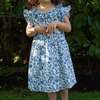 Girls Ana Dress with Ruffles, Vintage Blue - Dresses - 2