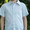 Boys Collar Shirt, Pastel Green and Peach - Polo Shirts - 2 - thumbnail