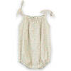 Baby Romper with Smocked Neck, Pastel Green and Peach - Rompers - 2 - thumbnail