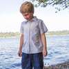 Boys Collar Shirt, Pastel Green and Peach - Polo Shirts - 3 - thumbnail