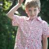 Boys Collar Shirt, Red and Blue Floral - Polo Shirts - 4