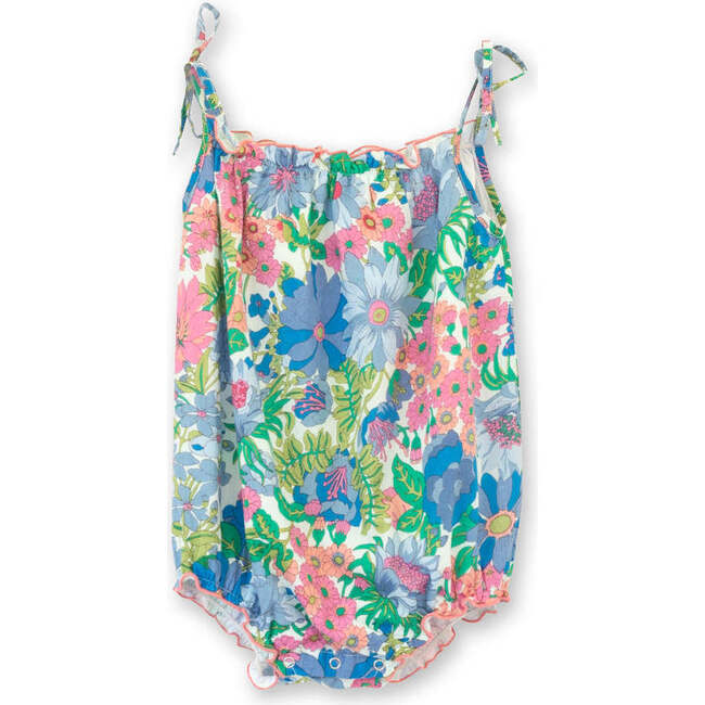 Open-tie Baby Strap Romper, Spring Floral