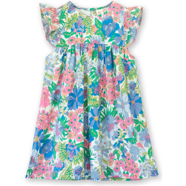Girls Flutter Sleeves Hannah Dress, Spring Floral - Dresses - 1