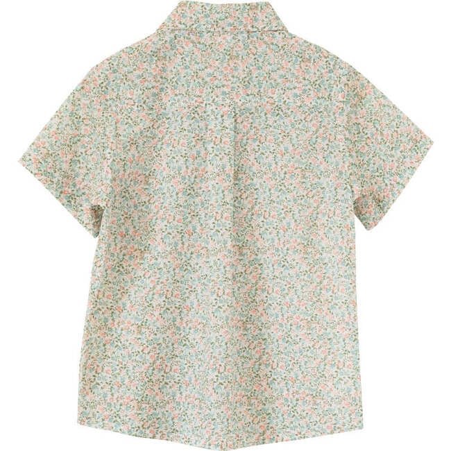 Boys Collar Shirt, Pastel Green and Peach - Polo Shirts - 7