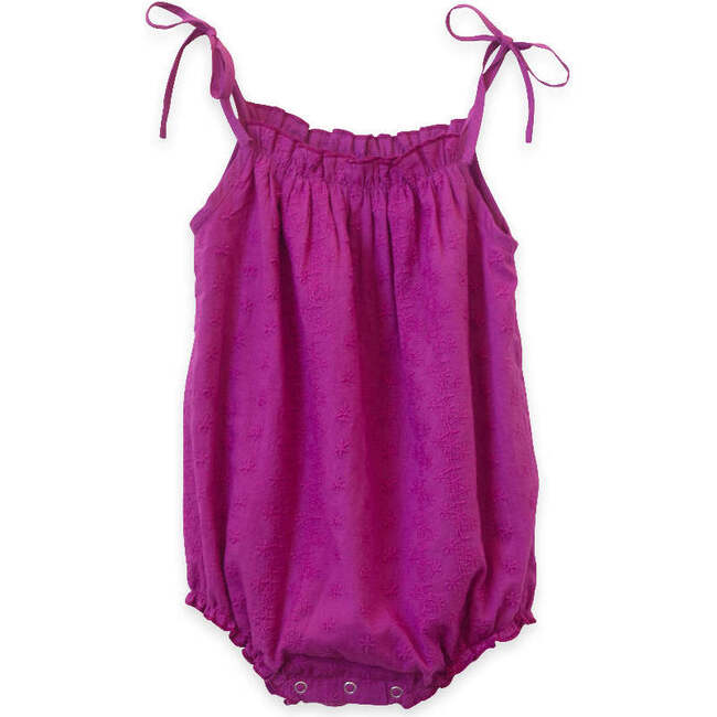 Strap Shoulder Tie Romper, Vivacious Pink - Onesies - 1