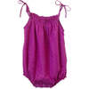 Strap Shoulder Tie Romper, Vivacious Pink - Onesies - 1 - thumbnail