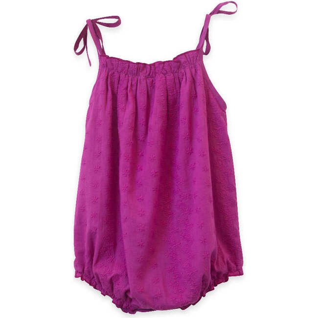 Strap Shoulder Tie Romper, Vivacious Pink - Onesies - 3