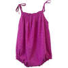 Strap Shoulder Tie Romper, Vivacious Pink - Onesies - 3 - thumbnail