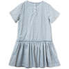 Willow Block Print Short Sleeve Ruffle Waist Dress, Sky Blue - Dresses - 4