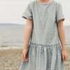 Willow Block Print Short Sleeve Ruffle Waist Dress, Sky Blue - Dresses - 5
