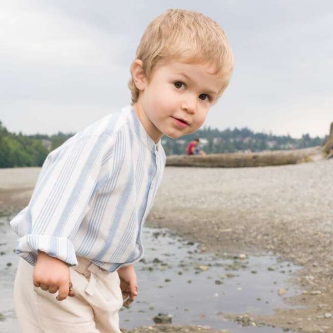 Long Sleeves Shirt, Ocean Stripe - Shirts - 4