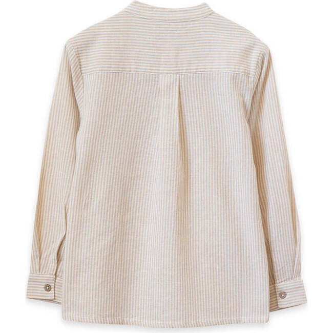 Long Sleeves Shirt, Oatmeal Stripe - Shirts - 2