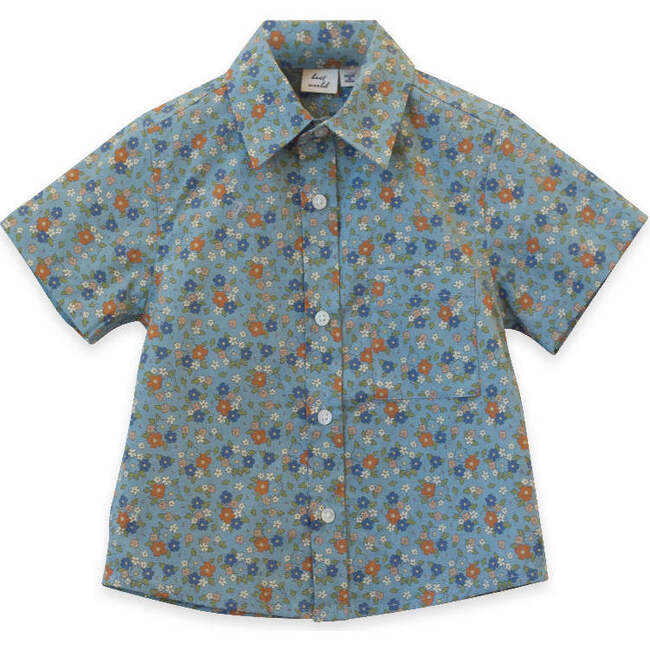 Cotton Collar Short Sleeve Floral Shirt, Cottage - Shirts - 1