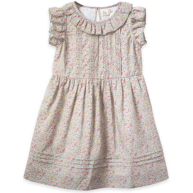Ana Ruffle Sleeve Floral Piped Dress, Meadow