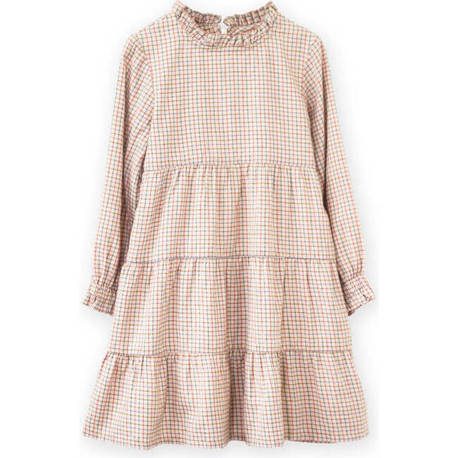 Lily Dress, Beige Country Check - Dresses - 1