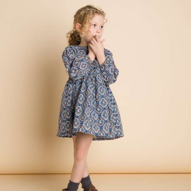 Phoebe Dress, Blue Mosaic - Dresses - 2
