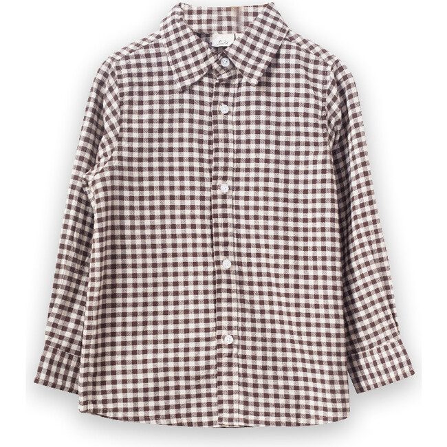 Boys Shirt, Walnut Check