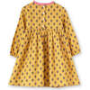 Toddler All-Over Print Lace Trim Long Sleeve Dress, Yellow & Pink - Dresses - 7