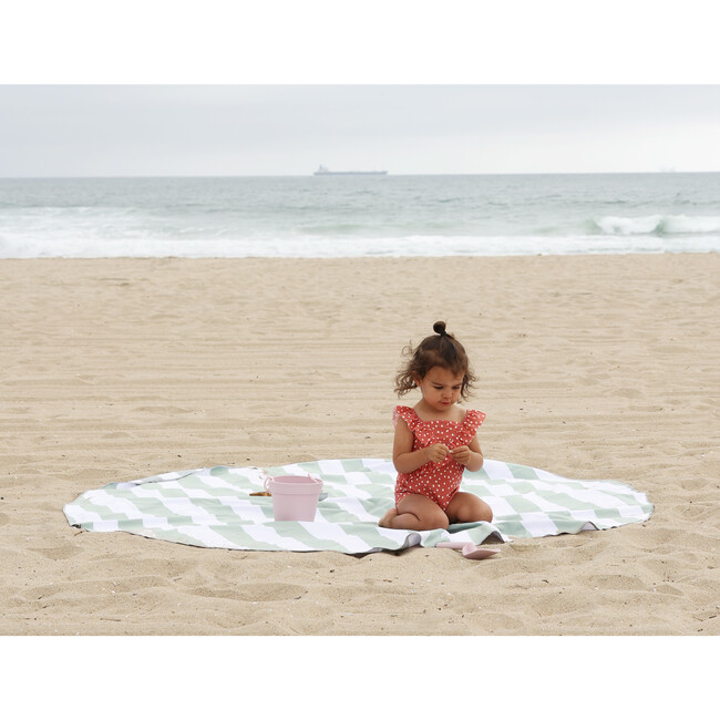 Sand Free 70" Towel, Double Sided Sage and Dove Stripes - Towels - 2