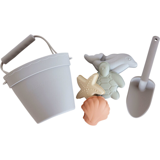 Food-Grade Silicone Beach Bucket Set, Grey - Outdoor Games - 2