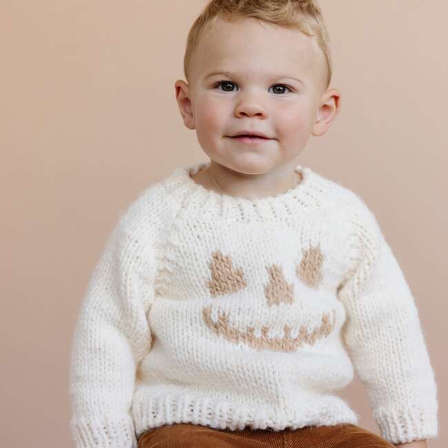 Jack-o-lantern Sweater, Cream - Sweaters - 2