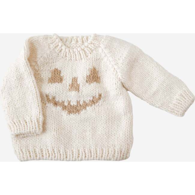 Jack-o-lantern Sweater, Cream - Sweaters - 5