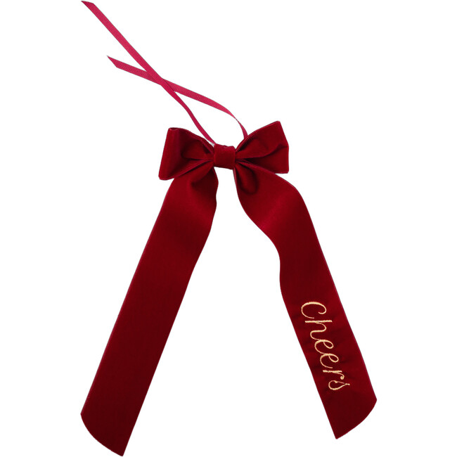 Wine Bow, Cheers, Red with Gold